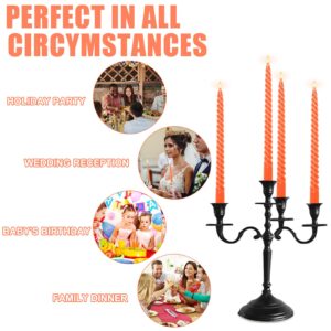 Whaline 8Pcs 10 Inch Orange Spiral Taper Candles Dripless Twisted Wax Candles Long Unscented Candle Sticks for Fall Harvest Halloween Home Party Supplies