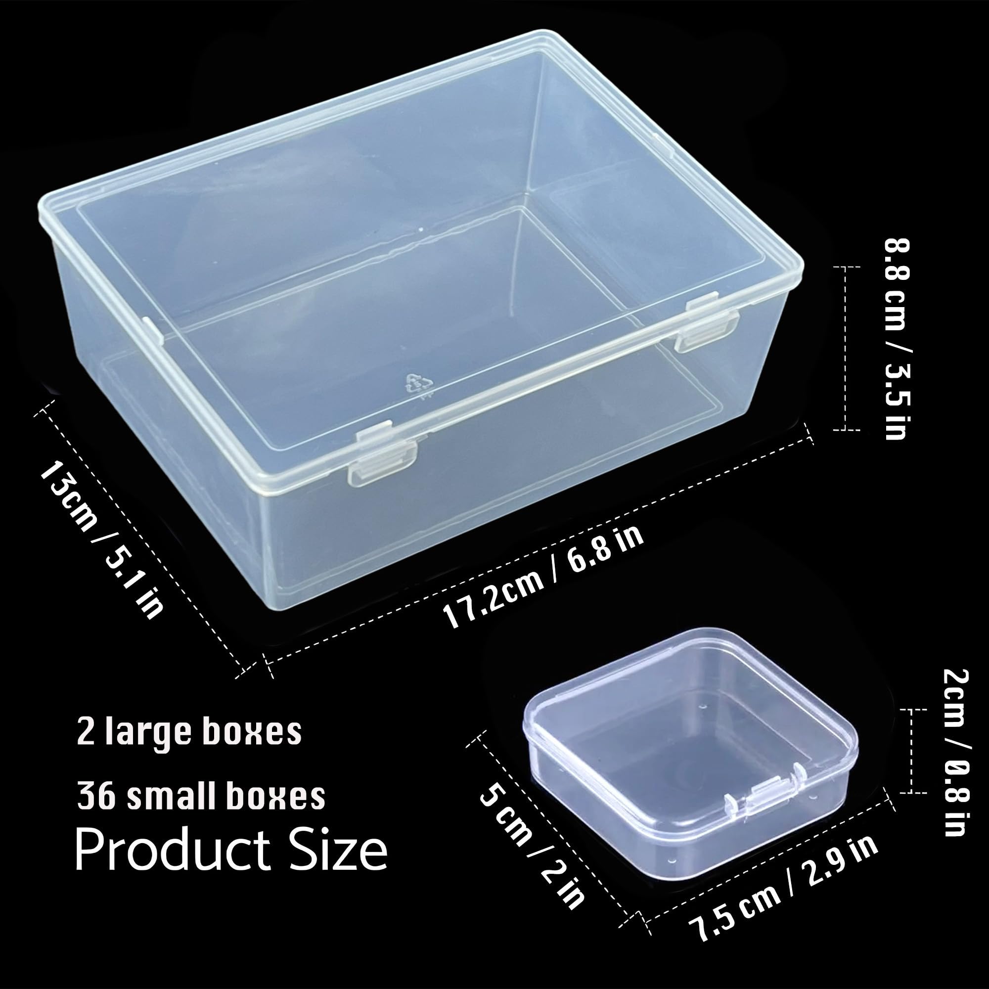 CHSZCHOMER 38 transparent plastic boxes - suitable for storing beads and small items