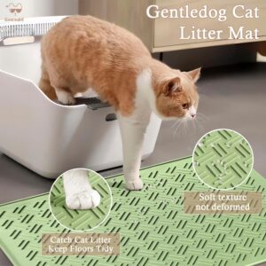 Gentledog Cat Litter Mat, Cat Litter Trapping Mat, Non-Slip, Waterproof Silicone Cat Litter Box Mat, Scatter Control, Machine Washable, 23”x18”