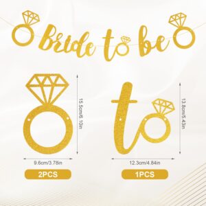 Bride to Be Banner, Glitter Gold Bridal Shower Banner Bride to be Decorations Bachelor Party Banner for Wedding Engagement Party Sign Decoration