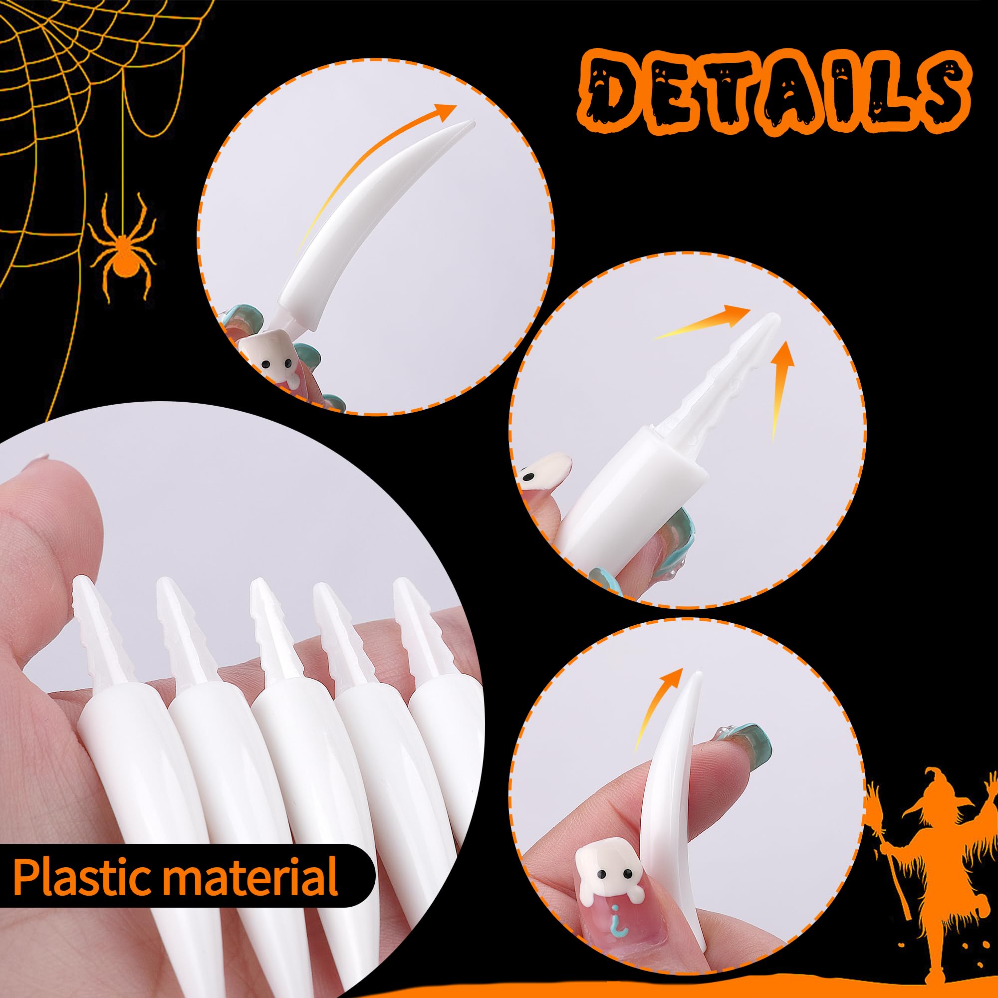 Tlswshsy 32 PCS Halloween Pumpkin Teeth, Spooky Pumpkin Fangs, Jack O Lantern Teeth for Halloween Home Party Decoration School Handicraft Activities