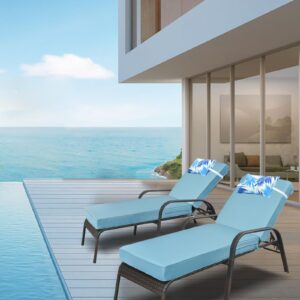 JMGBird Outdoor Chaise Lounge Cushion 70 * 22 * 4.5 Inch, Patio Chaise Lounge Chair Cushions Waterproof Foldable Pool Thick Lounge Cushions Outdoor Furniture