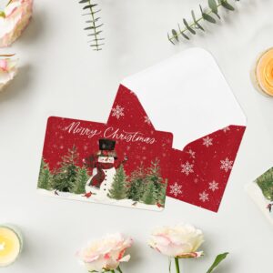 Artoid Mode 24 Pack Merry Christmas Thank You Cards Bird Snowman Xmas Tree Greeting Cards Gift With Envelope Sticker Blank Note Cards for Birthday Wedding Baby Shower Bridal Shower, 4 x 6 Inch