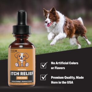 Natural Itch Relief for Dogs | Dog Itch Relief | Helps to Naturally Reduce Itching, Scratching, & More | Allergy Relief for Dogs Itching | Yeast Infection Treatment for Dogs | 1 fl oz | Bacon Flavor