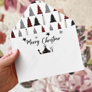 Artoid Mode 24 Pack Merry Christmas Thank You Cards Star Snowflake Xmas Tree Greeting Cards Gift With Envelope Sticker Blank Note Cards for Birthday Wedding Baby Shower Bridal Shower, 4 x 6 Inch