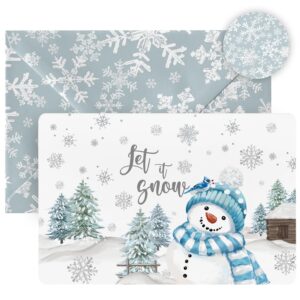 artoid mode 24 pack let it snow thank you cards snowflake snowman xmas tree greeting cards gift with envelope sticker blank note cards for birthday wedding baby shower bridal shower, 4 x 6 inch