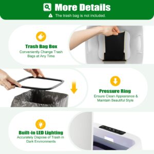 DONSU 4.22 Gallon Trash Can Touchless,Automatic Motion Sensor Smart Trash Can for Bedroom Living Room RV Office Kitchen Dorm Toilet