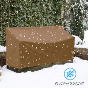 Outdoor Bench Cover for 3-Seater Bench, 210D Waterproof Outdoor Patio Furniture Cover, All Weather Resistant Bench Cover for Patio Furniture Garden Sofa Chair, 64" L x 26" W x 35" H (3 Seater)