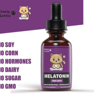 Cat Melatonin | Melatonin for Cats | Helps to Support Restful Sleep for Your Cat | Cat Sleep Aid | Cat Calming | Cat Anxiety Relief | Anxiety Relief for Cats | Cat Stress Relief | 1 fl oz