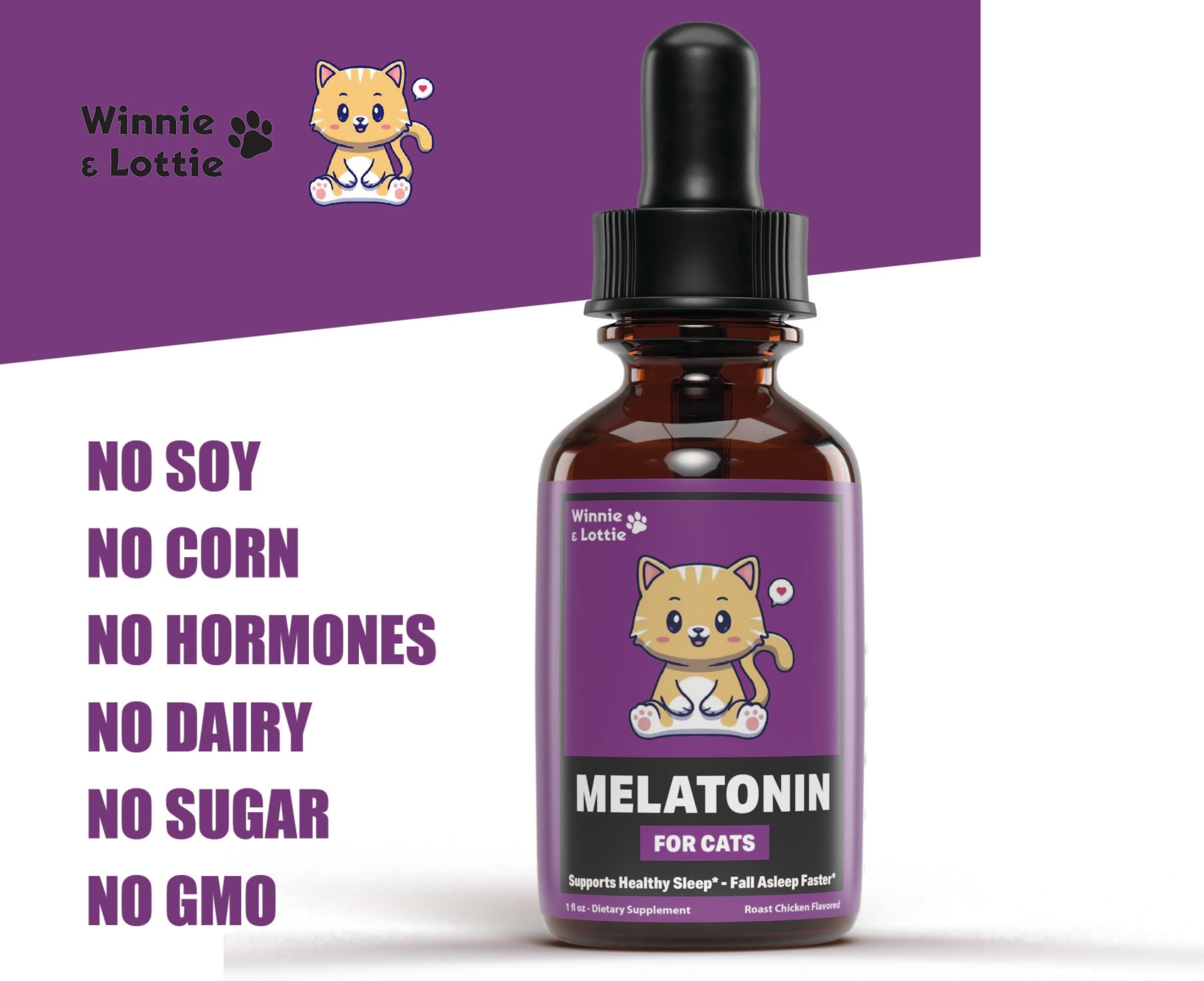 Cat Melatonin | Melatonin for Cats | Helps to Support Restful Sleep for Your Cat | Cat Sleep Aid | Cat Calming | Cat Anxiety Relief | Anxiety Relief for Cats | Cat Stress Relief | 1 fl oz