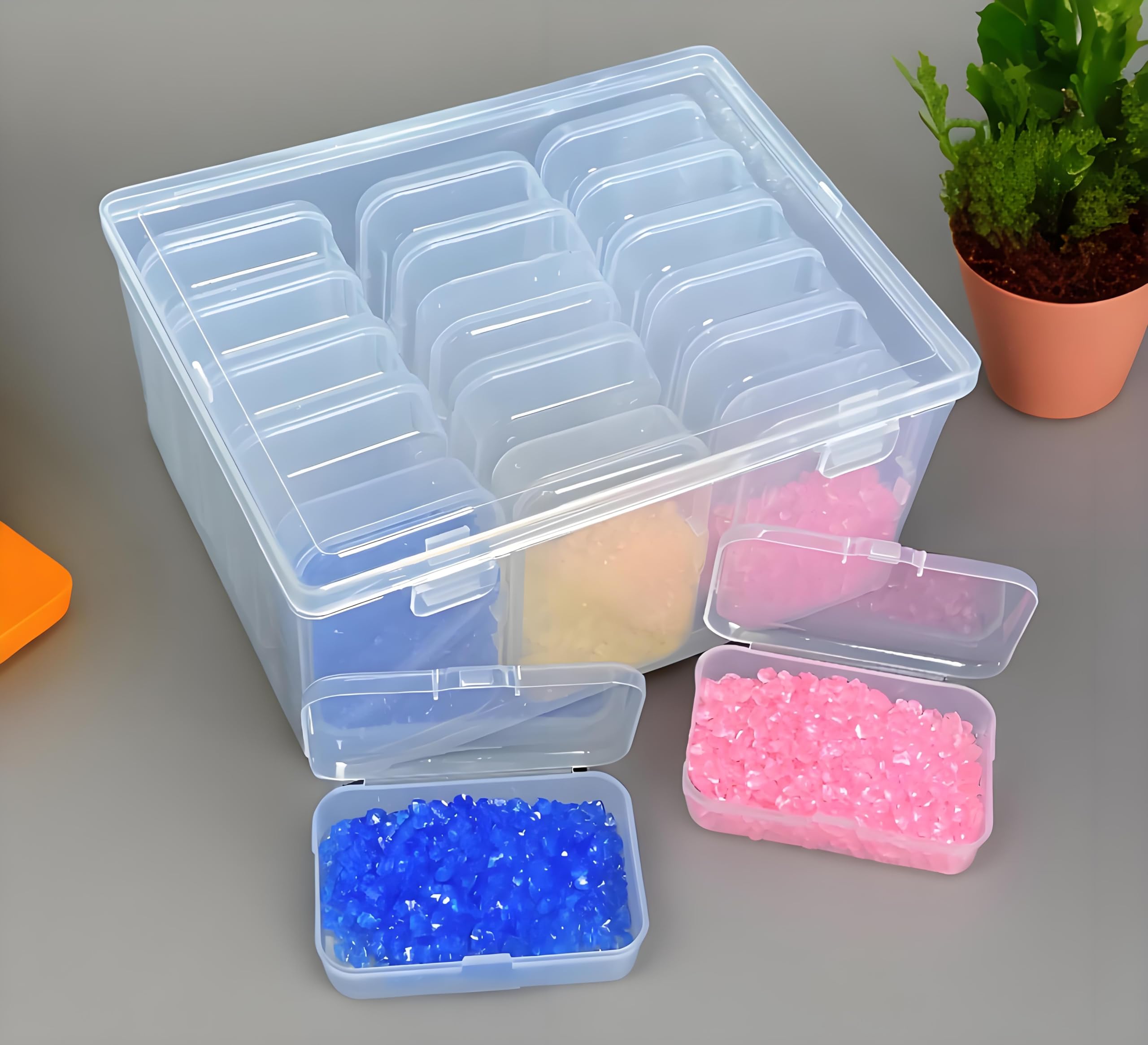 CHSZCHOMER 38 transparent plastic boxes - suitable for storing beads and small items