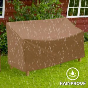 Outdoor Bench Cover for 3-Seater Bench, 210D Waterproof Outdoor Patio Furniture Cover, All Weather Resistant Bench Cover for Patio Furniture Garden Sofa Chair, 64" L x 26" W x 35" H (3 Seater)