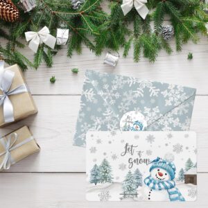 Artoid Mode 36 Pack Merry Christmas Thank You Cards Snowflake Snowman Xmas Tree Greeting Cards Gift With Envelope Sticker Blank Note Cards for Birthday Wedding Baby Shower Bridal Shower, 4 x 6 Inch