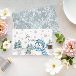 Artoid Mode 36 Pack Merry Christmas Thank You Cards Snowflake Snowman Xmas Tree Greeting Cards Gift With Envelope Sticker Blank Note Cards for Birthday Wedding Baby Shower Bridal Shower, 4 x 6 Inch