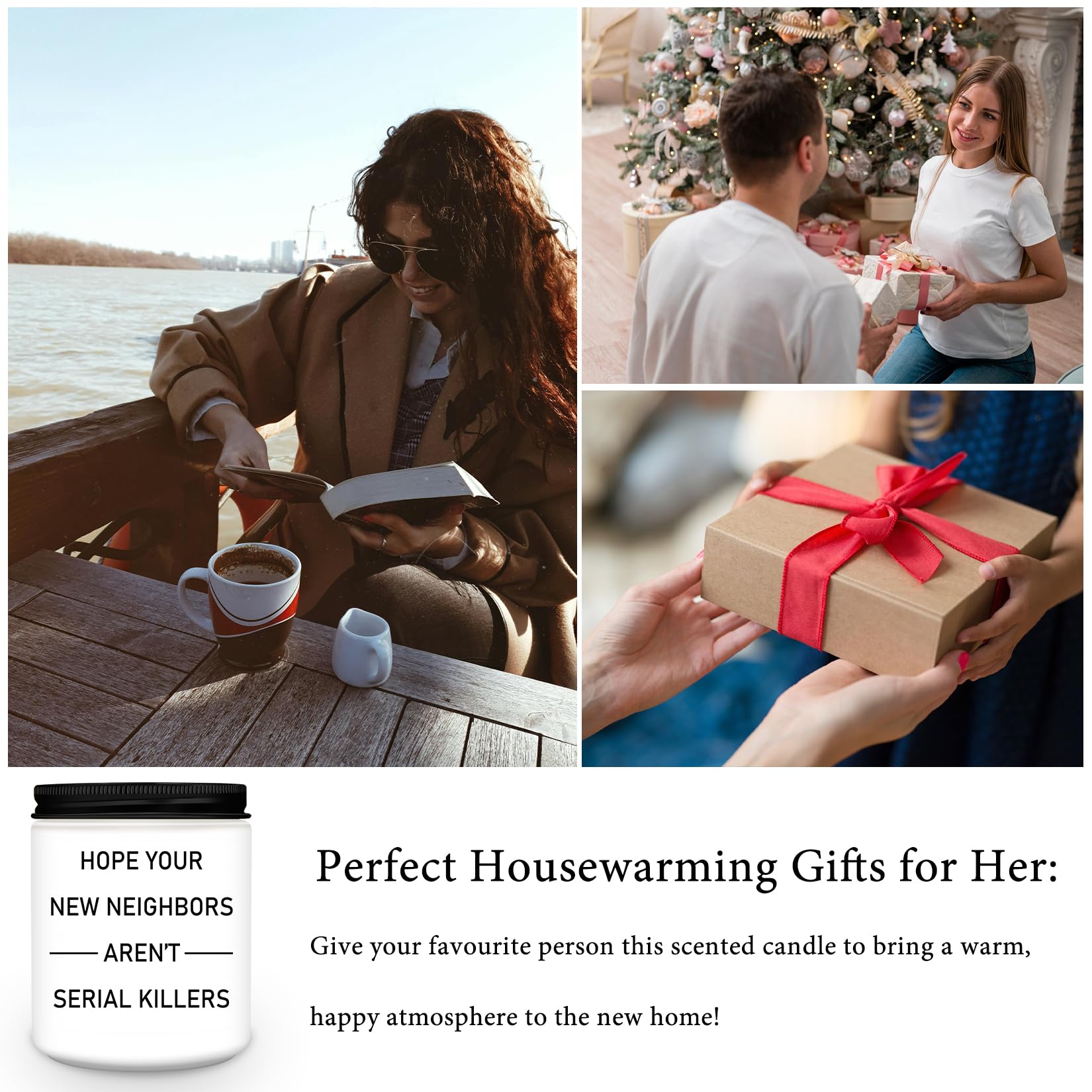 NANOOER Housewarming Gifts for Women, Fun New Home Warming Gifts, Housewarming Gift Ideas, Housewarming Gifts for Boss, Friends, Family, Natural Soy Candles