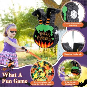 HyDren Halloween Witch Legs Piñata for Halloween Party Supplies with Blindfold Bat Halloween Photo Prop Decoration