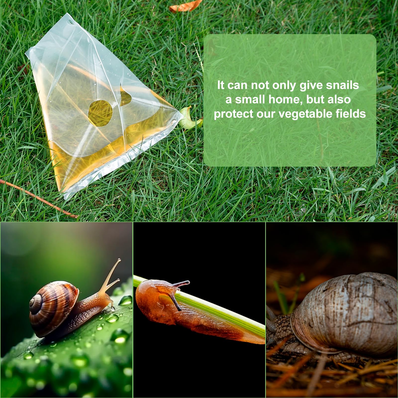 Snail Slug Trap Beer, 20PCs Plastic Bag Snail Killer, Slug Repellent for Garden, Snail Slug Catcher