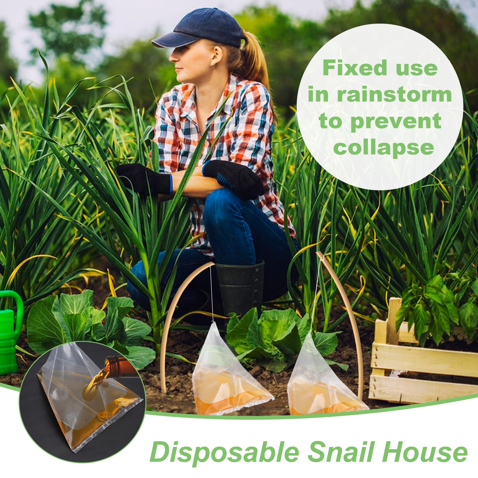 Snail Slug Trap Beer, 20PCs Plastic Bag Snail Killer, Slug Repellent for Garden, Snail Slug Catcher