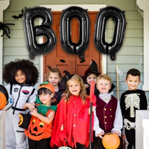 Boo Banner Balloons, 16 Inch Halloween Black Boo Letters Balloons, Boo Foil Mylar Balloons for Happy Boo Day Halloween Party Decorations Supplies