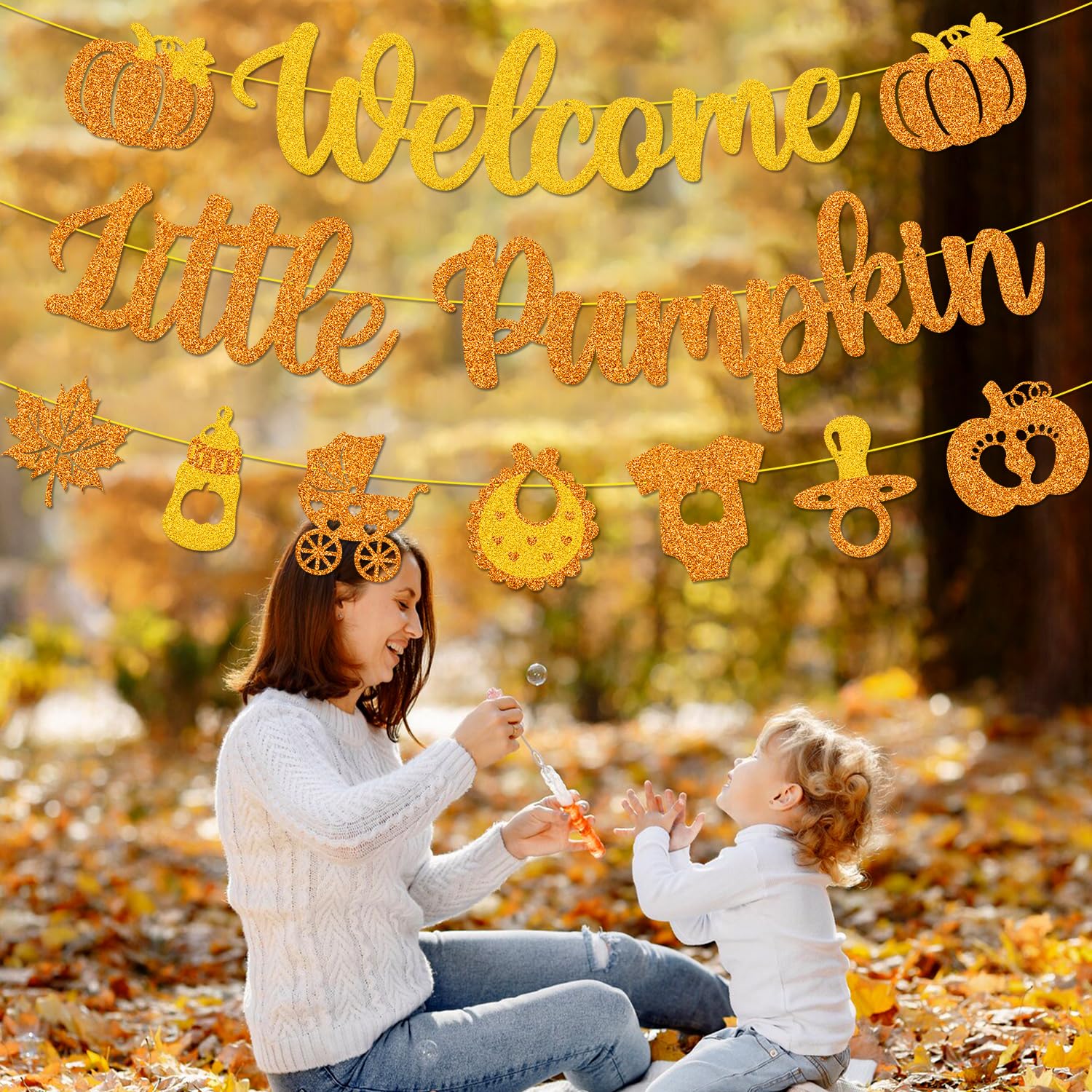 Welcome Little Pumpkin Banner Pumpkin Baby Shower Party Decorations for Baby Boy Girl Autumn Happy Fall Thanksgiving Gender Reveal Party Supplies