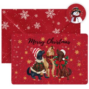 artoid mode 24 pack merry christmas thank you cards snowflake dog pet greeting cards gift with envelope sticker blank note cards for birthday wedding baby shower bridal shower, 4 x 6 inch