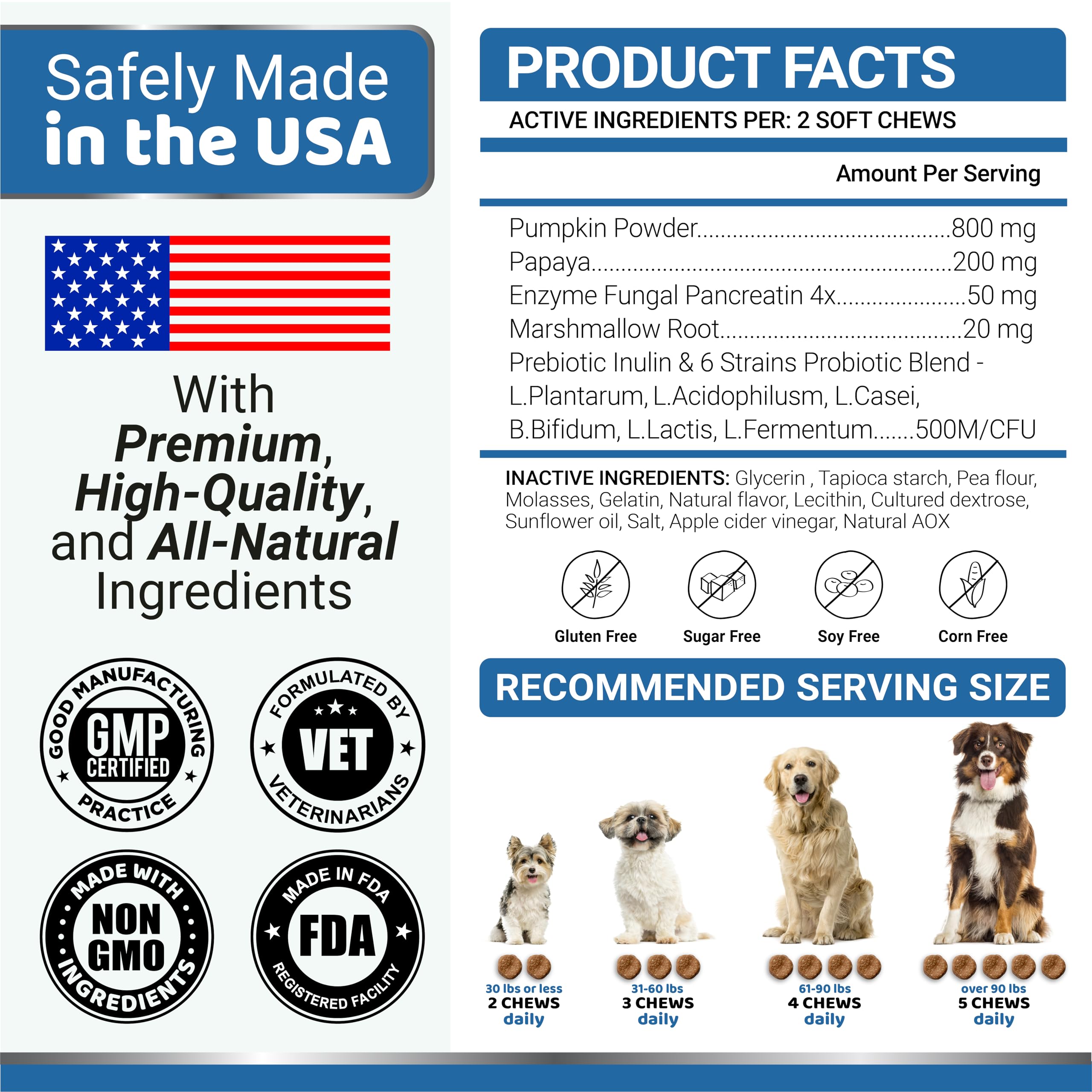 Probiotics for Dogs and Digestive Enzymes - 170 Dog Probiotics Chews - Dog Probiotic - Anti Diarrhea, Upset Stomach & Gas Relief, Canine Prebiotic - Pet Fiber Supplement - Beef Liver Flavor