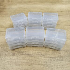 zjztian Mini Small Plastic Containers, Clear Storage Containers, Small Plastic Box,Containers Box for Collecting Small Items, Beads, Jewelry, Business Cards, parts, Crafts (2.71x2.08x0.67-24pack)