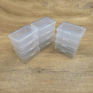 zjztian Mini Small Plastic Containers, Clear Storage Containers, Small Plastic Box,Containers Box for Collecting Small Items, Beads, Jewelry, Business Cards, parts, Crafts (3.74x2.55x1.29-12pack)