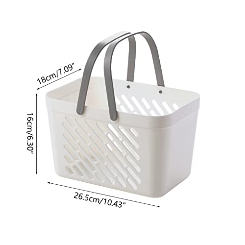 Meiliyizu Bath Basket with Handle Storage Organization Hollow Drainer for Home Bathroom Shampoo Lotion Holder