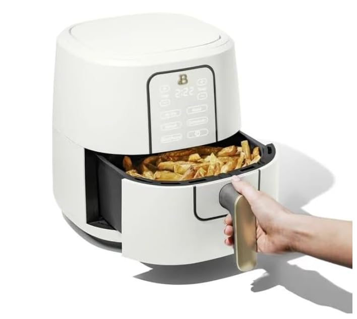 Generic Beautiful 6 Qt Air Fryer with TurboCrisp Technology and Touch-Activated Display, 4 Preset Functions Air fry, Roast, Reheat & Dehydrate, White Icing by Drew Barrymore (White Icing)