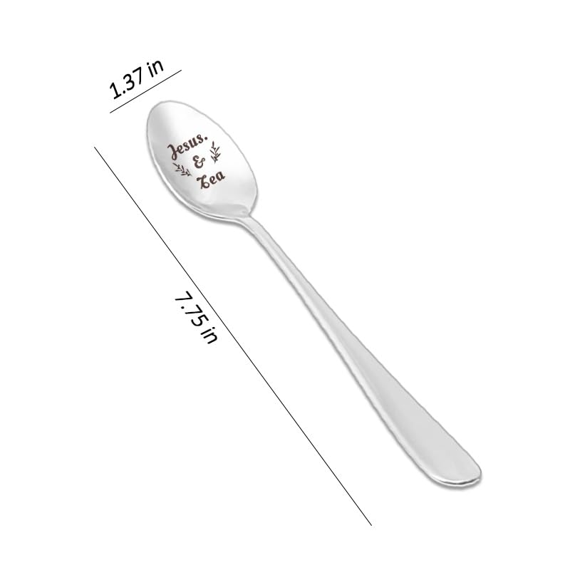 Jesus Gifts for Pastor Tea Spoon Gifts for Men Grandpa Dad Christian Religious Gifts for Grandma Mom Friend Birthday Christmas Gift for Pastor Coworker Tea Coffee Lovers Cereal Ice Cream Spoon