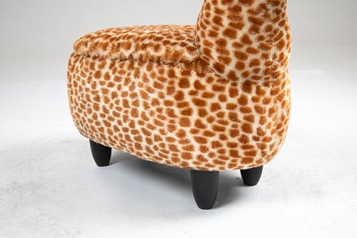 Home 2 Office Geno The Giraffe Ottoman with Storage for Kids' Bedroom, Playroom, Nursery or Recreation Room Decor, Soft Animal-Shaped Toddler Furniture with Wooden Legs