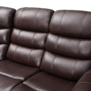 Kingway Inc Johnson Power Recliner Sectional Sofa, Brown