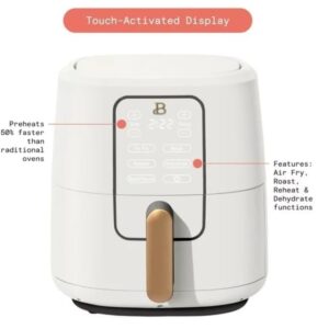 Generic Beautiful 6 Qt Air Fryer with TurboCrisp Technology and Touch-Activated Display, 4 Preset Functions Air fry, Roast, Reheat & Dehydrate, White Icing by Drew Barrymore (White Icing)