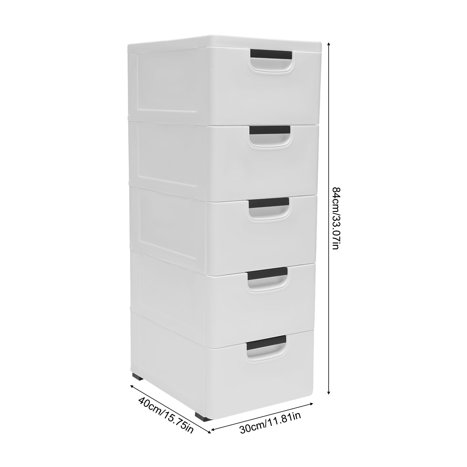 5 Layers Stackable Storage Cabinet, Vertical Clothes Organizer, Plastic Chest Closet w/Drawers, Easily Assemble for Bathroom,Cabinet,Closet,Makeup,Pantry organization and Storage (White)