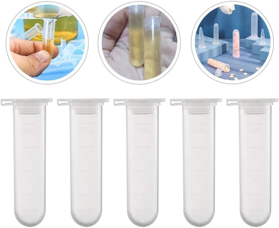 Arteya 5ml Microcentrifuge Tubes 200PCS,Centrifuge Tubes with Attached Lid, Round Bottom Transparent Micro Centrifuge Sample Bottle Vials Container for Lab,Plastic Lab Snap Tubes,Clear Graduation