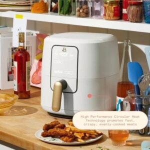 Generic Beautiful 6 Qt Air Fryer with TurboCrisp Technology and Touch-Activated Display, 4 Preset Functions Air fry, Roast, Reheat & Dehydrate, White Icing by Drew Barrymore (White Icing)