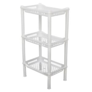 luxshiny bathroom floor storage shelf, freestanding tower shelf open shelving unit kitchen spice rack standing shelf cosmetics holder for bathroom living room balcony