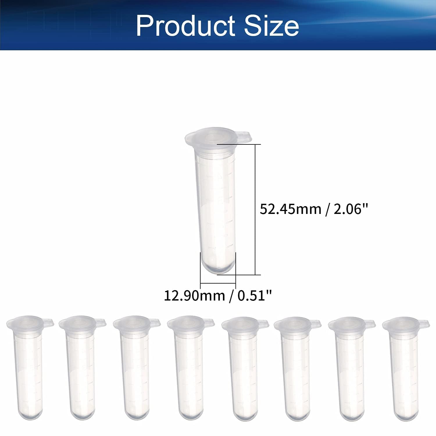 Arteya 5ml Microcentrifuge Tubes 200PCS,Centrifuge Tubes with Attached Lid, Round Bottom Transparent Micro Centrifuge Sample Bottle Vials Container for Lab,Plastic Lab Snap Tubes,Clear Graduation