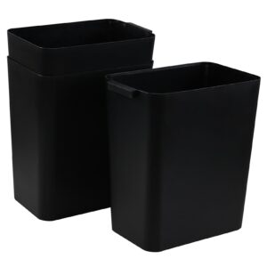 Bblina 3-Pack 4.5 Gallon Plastic Small Trash Can Wastebasket, Black Garbage Container Basket