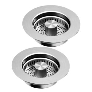 tacarlha premium stainless steel sink strainer - versatile, durable, and eco-friendly - spring core design for easy water control and quick drainage - set of 1 or 2 for kitchen upgrade 2pcs