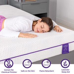 TRIPARK 10 Inch Twin Mattress, Gel Soft & Firm Dual Sides Flippable Lavender Sleep Aid Mattress for Memory Foam Mattress, Hypoallergenic Bamboo Charcoal, Twin Size Bed in a Box, CertiPUR-US