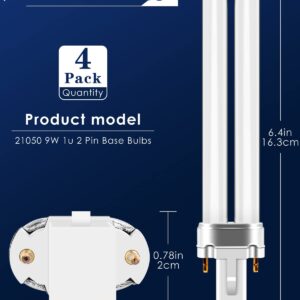 PACETAP 9W 21050 Bulbs Replacement 4 Pack with 18 Pack Sticky Refillable Glue Boards Compatible with DynaTrap Models DT3009, DT3019 and DT3039