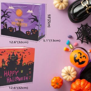 Lyforpyton 2 Pack Large Halloween Bags with Tissue Paper and Card 12.6" Trick or Treat Gift Bags for Halloween