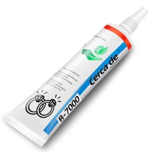 cerca de b7000 jewelry glue，for diy crafts, jewelry, gem,pearl，earring，bracelet，gold，silver，metals,rhinestone，etc. high-strength glue, waterproof, clear, with precision tip, 2 oz.