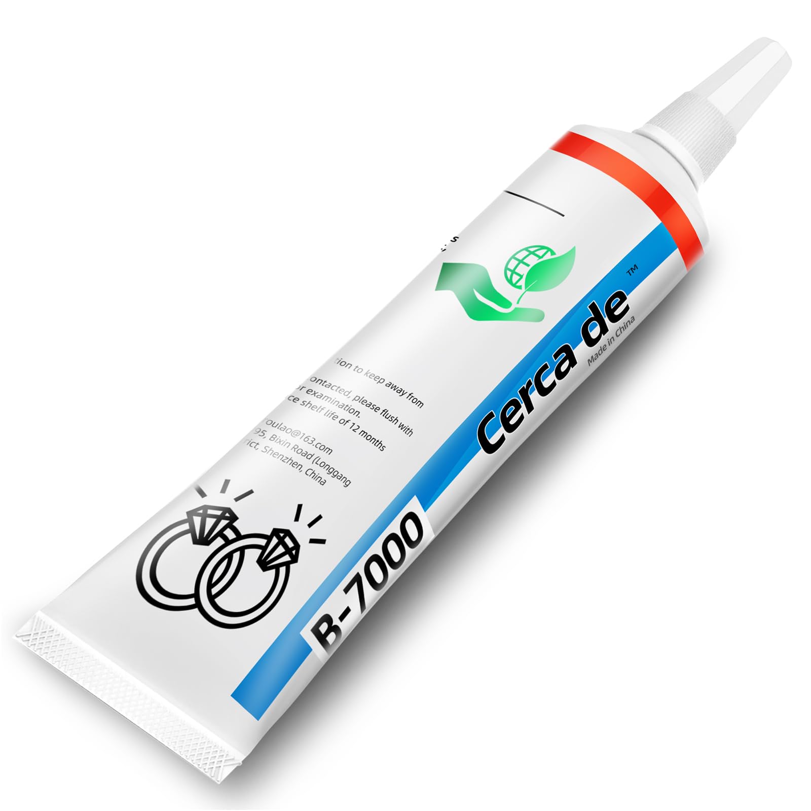 Cerca de b7000 Jewelry Glue，for DIY Crafts, Jewelry, gem,Pearl，Earring，Bracelet，Gold，Silver，Metals,Rhinestone，etc. High-Strength Glue, Waterproof, Clear, with Precision tip, 2 oz.