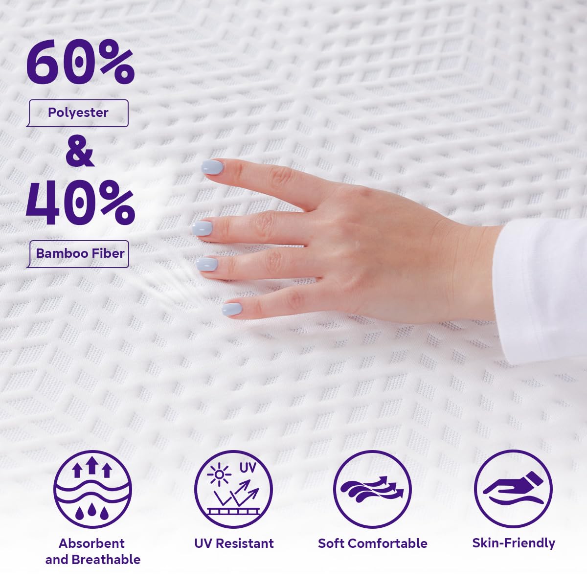 Tripie King Mattress 12 Inch, Gel Soft & Firm Dual Sides Flippable Mattress for Bamboo-Charcoal Memory Foam Mattress, Lavender Sleep Aid Mattress for Relieve Pressure, Bed in a Box