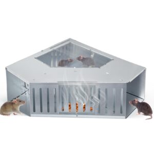 humane rat trap,extra large reusable automatic rat trap,didirectional combined continuous rat traps cage,no bait,mouse stations for mice outdoor and indoor,keeps children and pets safe