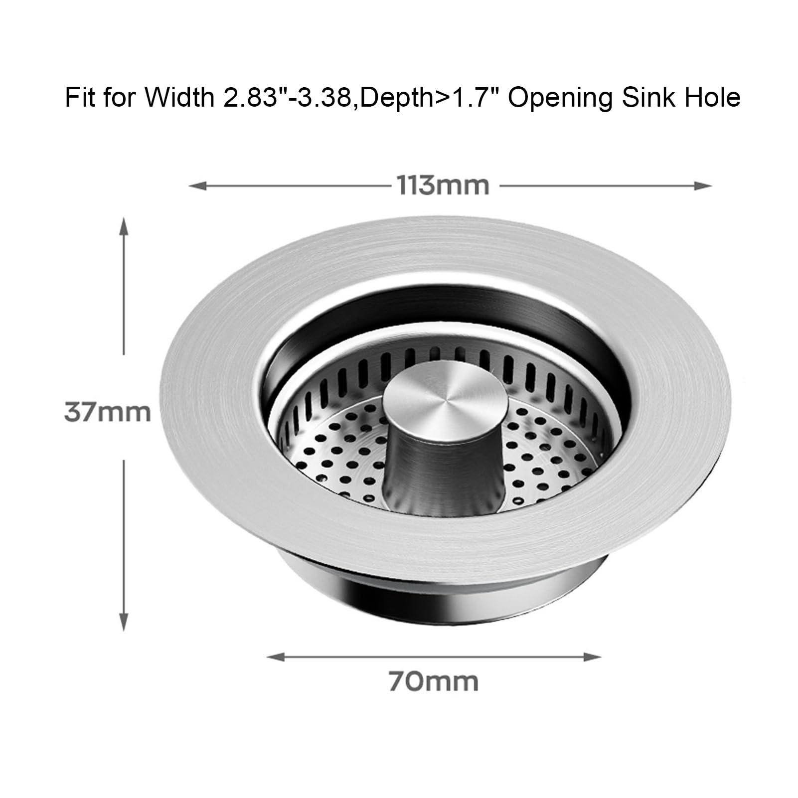 Tacarlha Premium Stainless Steel Sink Strainer - Versatile, Durable, and Eco-Friendly - Spring Core Design for Easy Water Control and Quick Drainage - Set of 1 or 2 for Kitchen Upgrade 2pcs