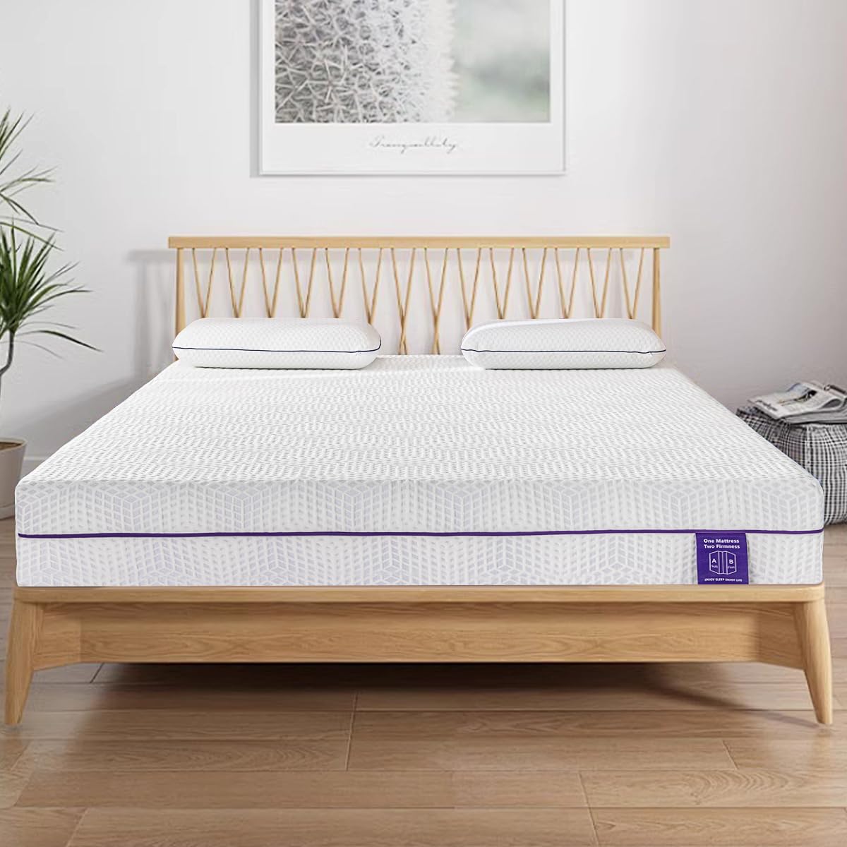 TRIPARK 10 Inch Twin Mattress, Gel Soft & Firm Dual Sides Flippable Lavender Sleep Aid Mattress for Memory Foam Mattress, Hypoallergenic Bamboo Charcoal, Twin Size Bed in a Box, CertiPUR-US